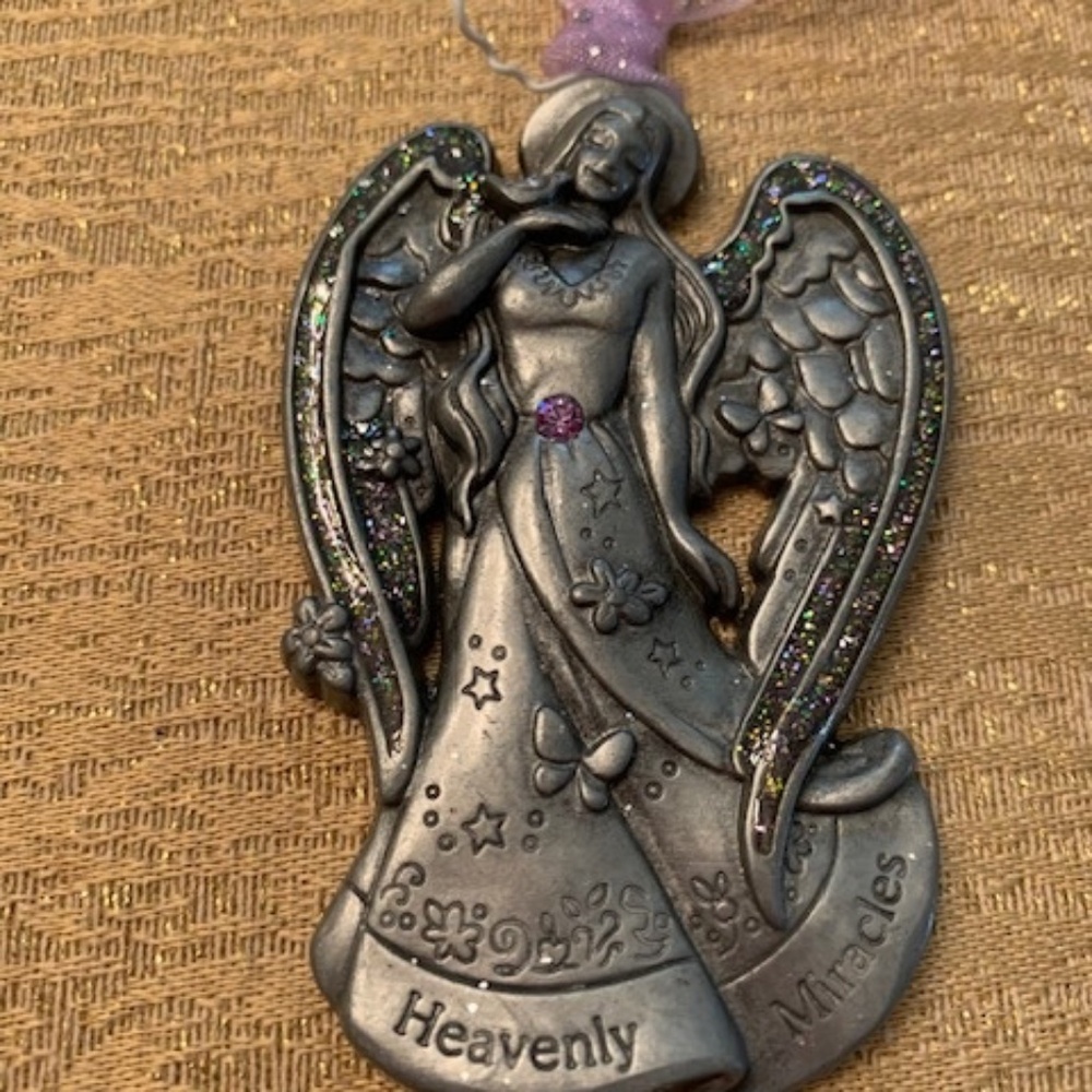 Heavenly Miracles Silver Angel Christmas Ornament by Gloria Duchin 2010